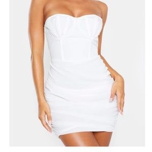 PrettyLittleThing strapless ruched midi dress 👼🏽